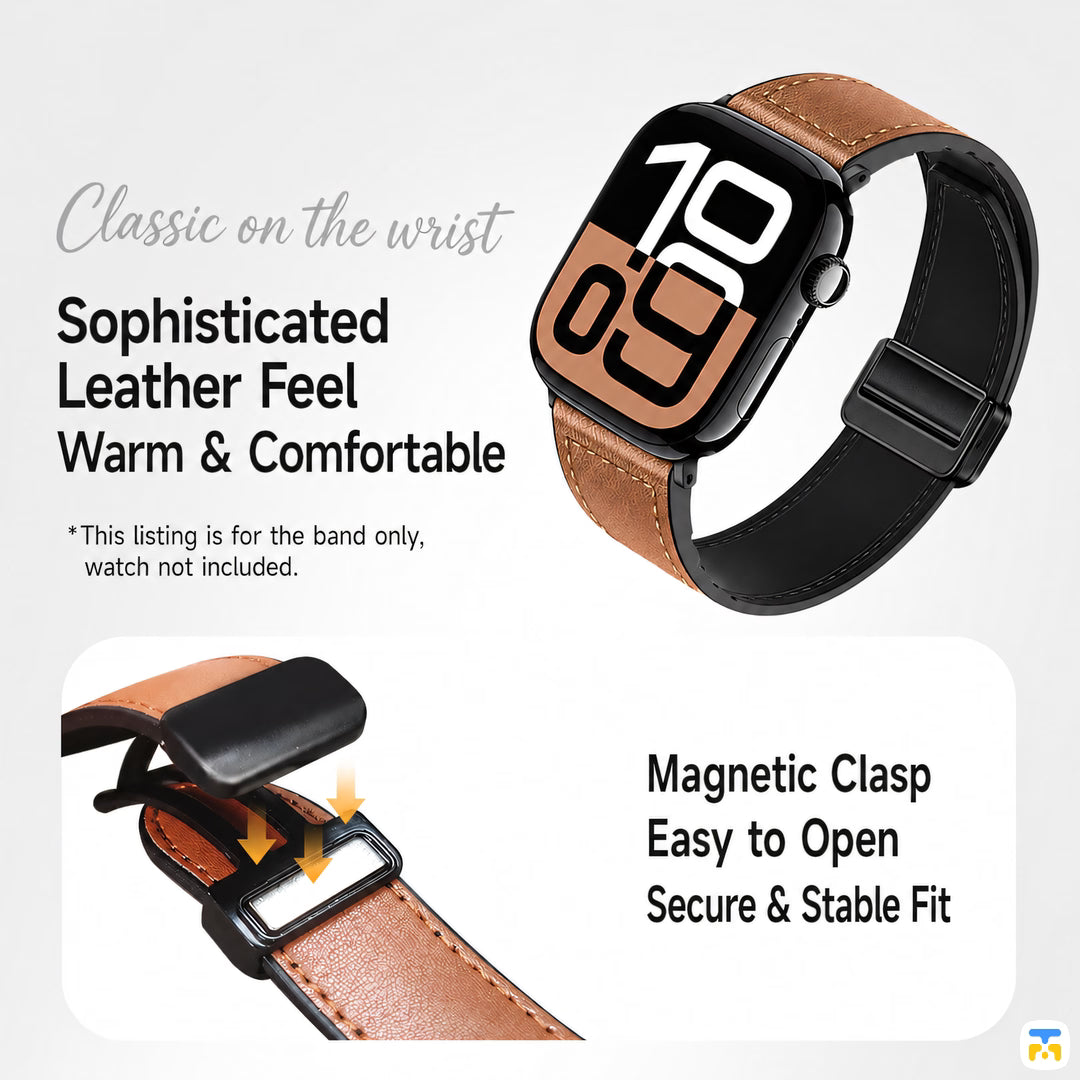 Sophisticated
Leather Feel
Warm & Comfortable - Leather Apple Watch Strap for 38-49mm