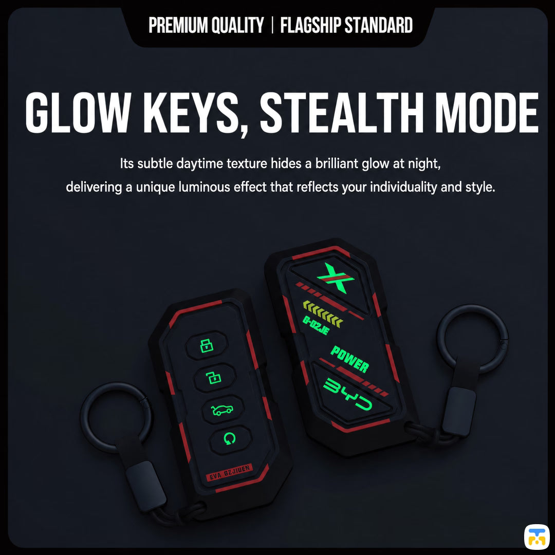 GLOW KEYS, STEALTH MODE - Executive Gunmetal Key Fob Cover for BYD SEAL/SEAL 5/ATTO 3/SEALION 6/SEALION 5