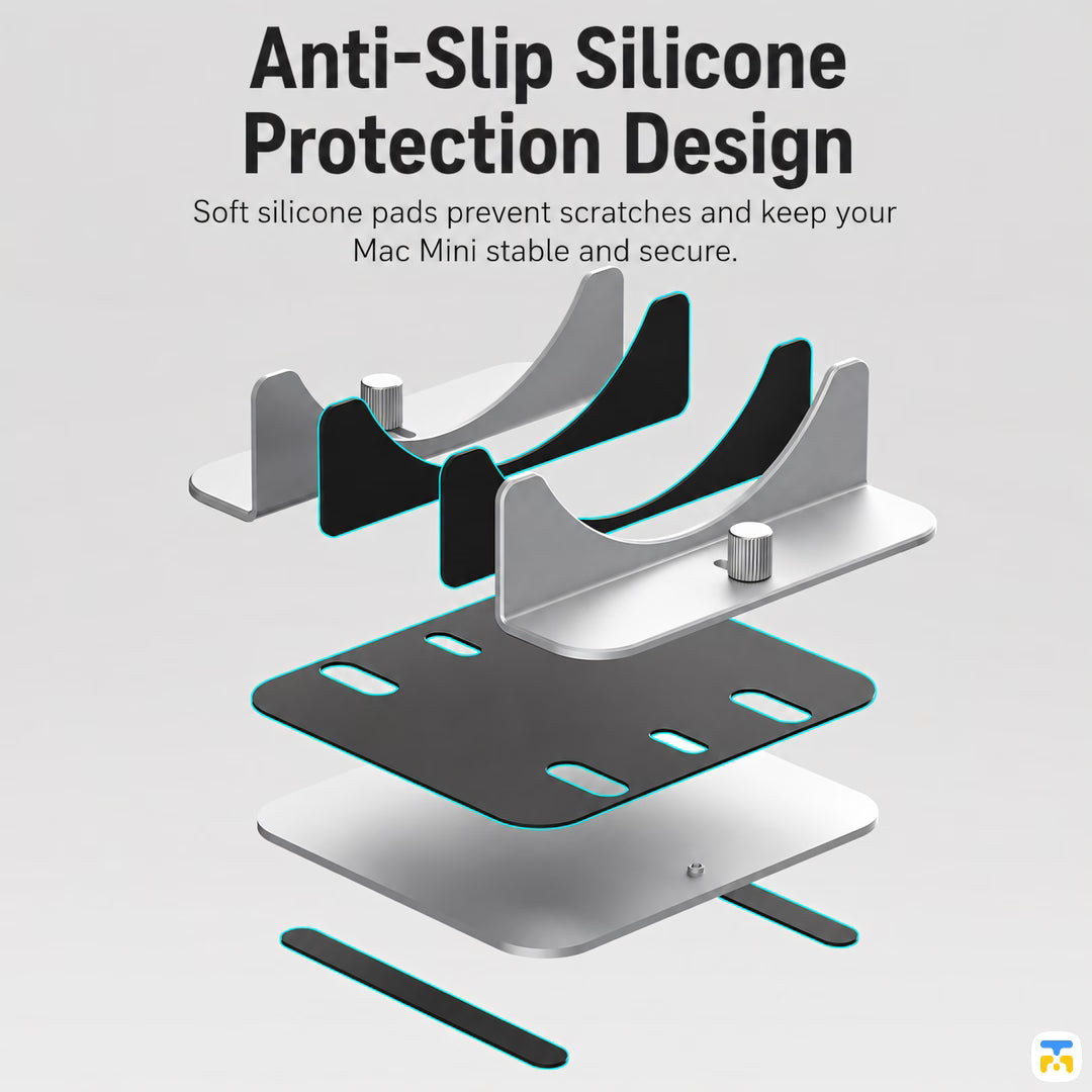 Anti-Slip Silicone Protection Design - Mac mini M4 Vertical Stand