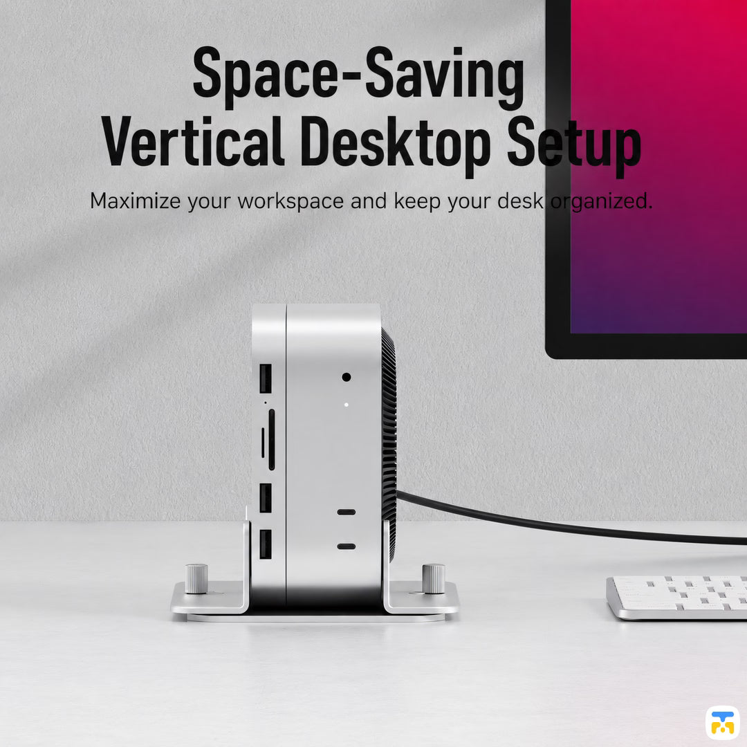 Space-Saving Vertical Desktop Setup - Mac mini M4 Vertical Stand