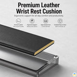 Premium Leather Wrist Rest Cushion - Magnetic Wrist Rest Pad with Storage Case