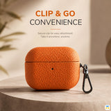 CLIP & GO CONVENIENCE - Mandarin Luxe Leather Case for Airpods Pro Series