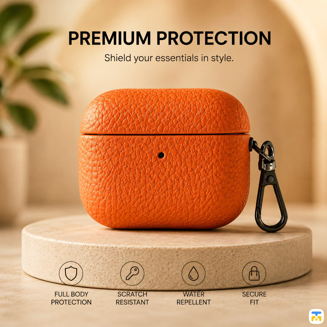 PREMIUM PROTECTION - Mandarin Luxe Leather Case for Airpods Pro Series