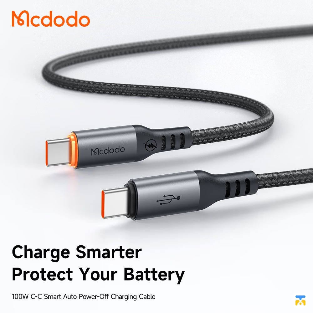 Mcdodo Cab Smart USB-C to USB-C Cable - 100W - 1.2 Meter- Charge Smarter Protect You Battery
