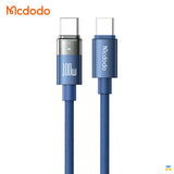 Mcdodo 100W USB-C to USB-C Transparent Cable with Charging Light 1.2m