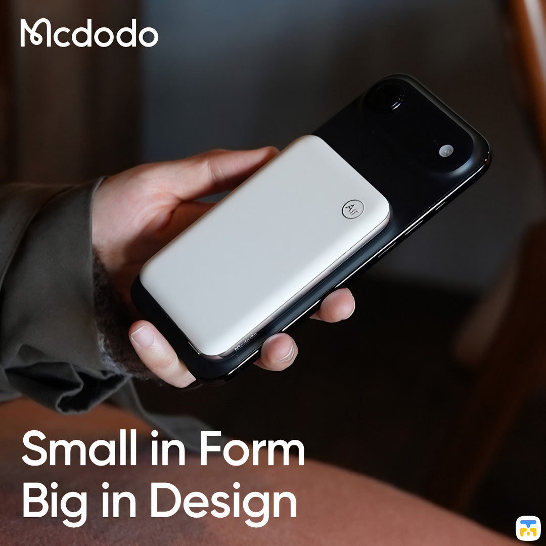 Small in Form Big in Design- Mcdodo 20W 5000mAh Meta Air Magnetic Wireless Power Bank - Ultra Slim