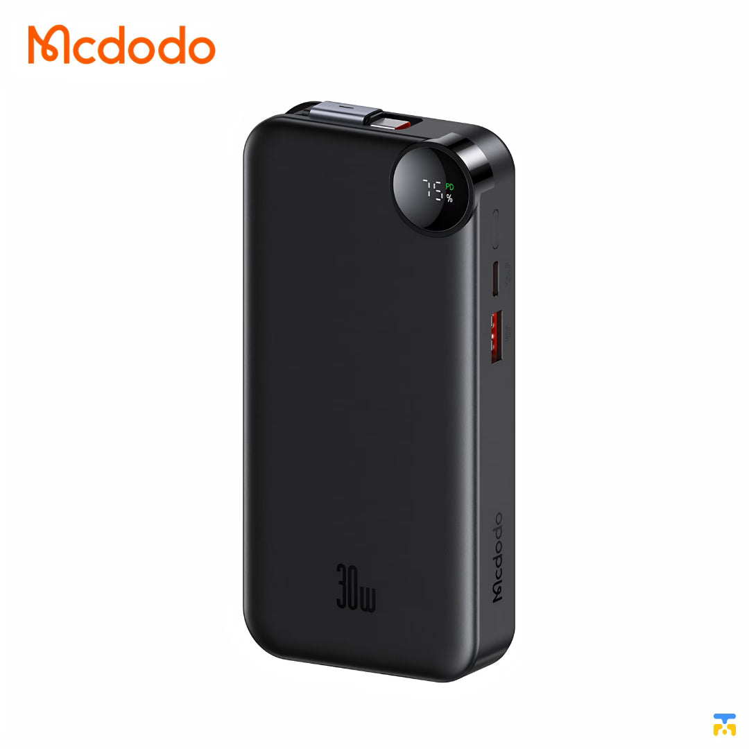 Mcdodo 30W 10000mAh Built-in Retractable Cable Digital Display Power Bank