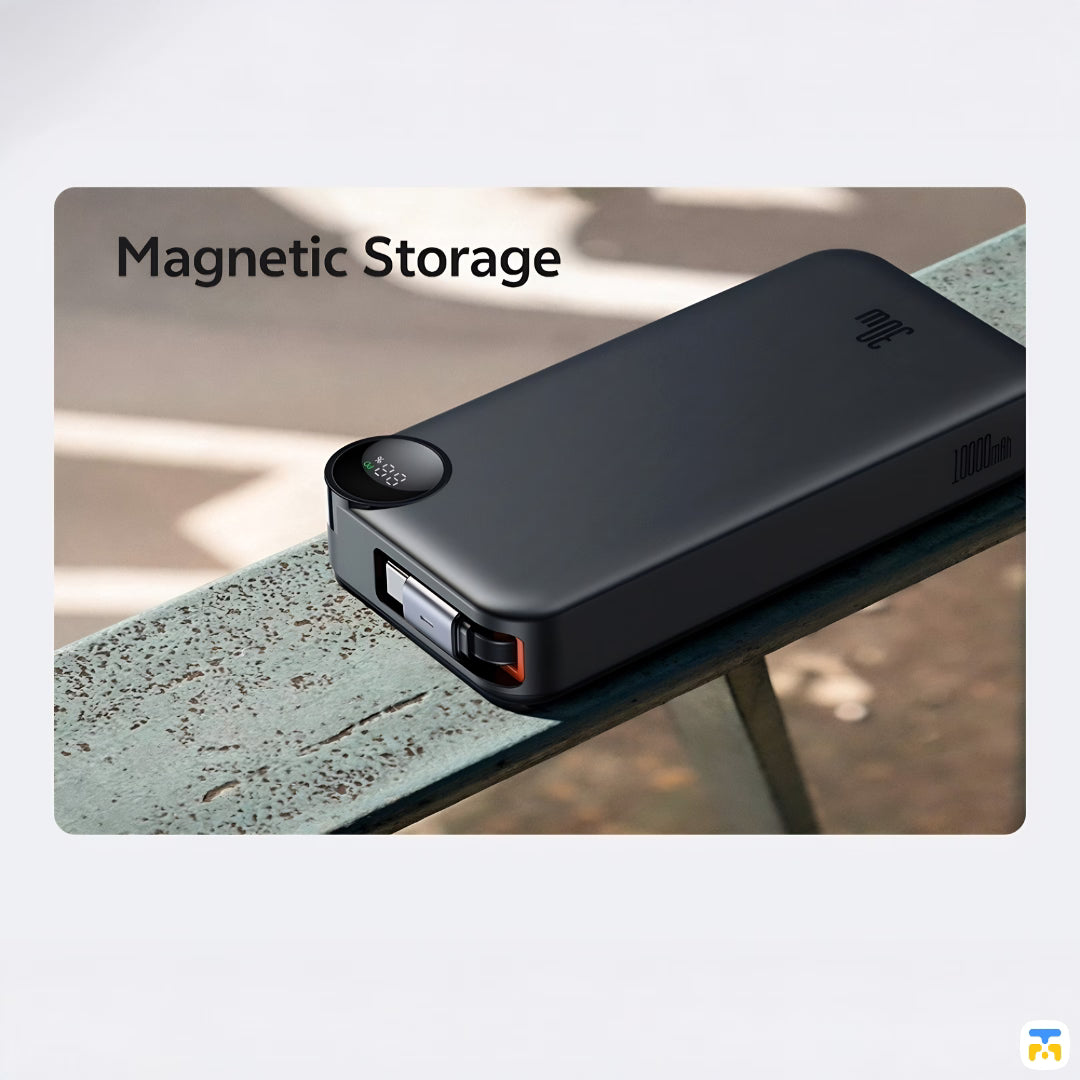 Magnetic Storage - Mcdodo 30W 10000mAh Built-in Retractable Cable Digital Display Power Bank