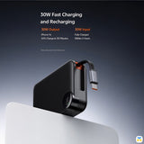 30W Fast Charging and Recharging - Mcdodo 30W 10000mAh Built-in Retractable Cable Digital Display Power Bank