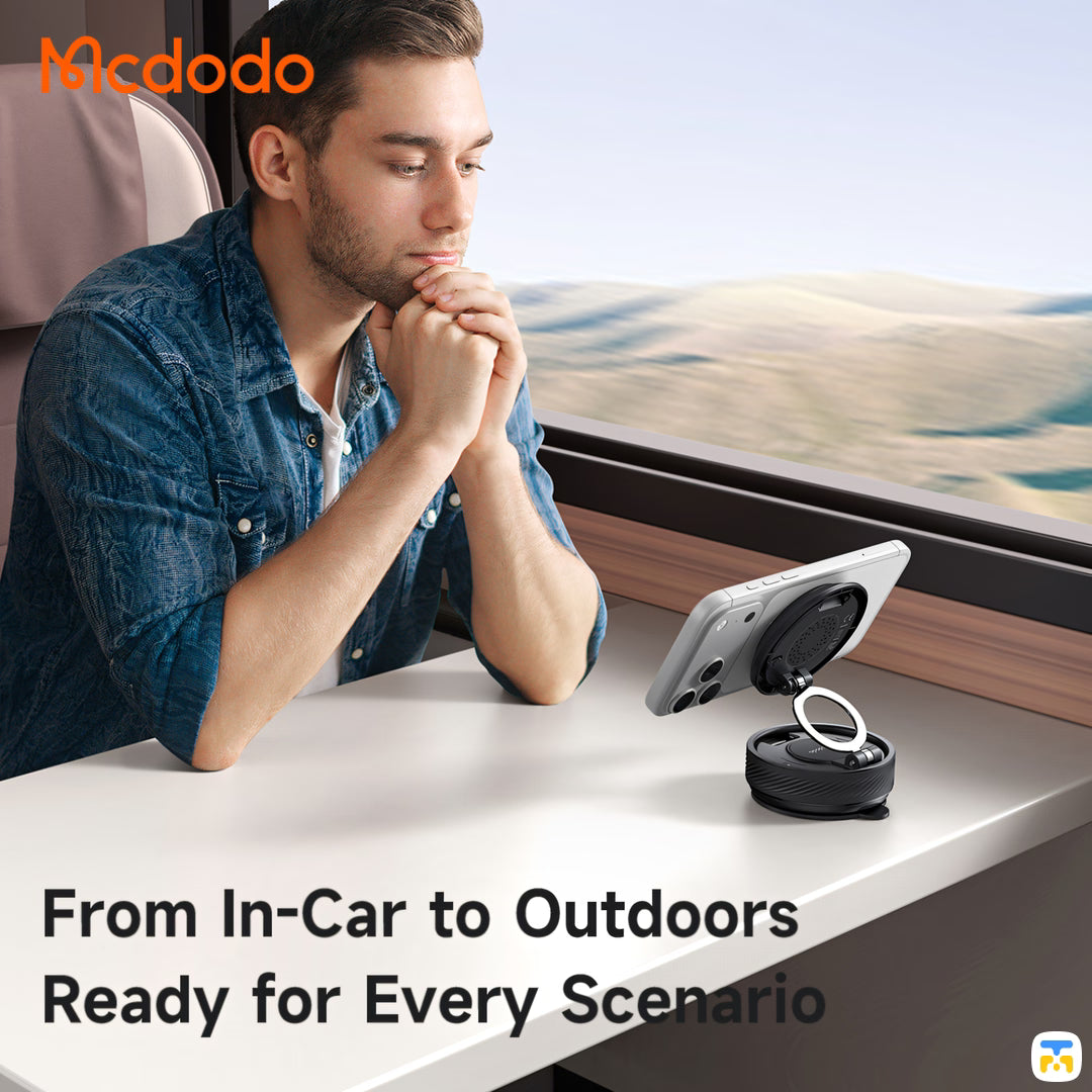 From In-Car to Outdoors Ready for Every Scenario - Mcdodo 360° Vacuum Suction Magnetic Wireless Charging Stand