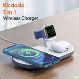 Mcdodo 3in1 15W Wireless Charger for iPhone, Apple Watch, Airpods