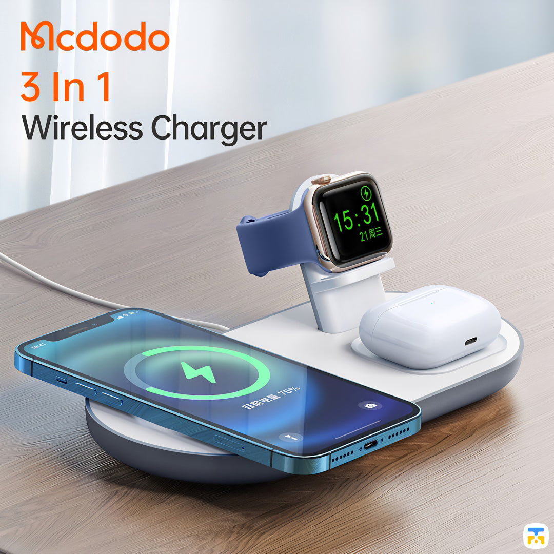 Mcdodo 3in1 15W Wireless Charger for iPhone, Apple Watch, Airpods