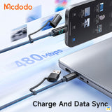 Charge And Data Sync - McDodo 4-in-1 60W USB-C/USB-A to USB-C/Lightning Travel Cable 1.2m