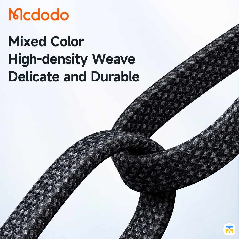 Mcdodo 90° Type-C to Type-C Data Cable - 65W - 1.2 Meter, Durable Weave Design
