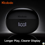 Longer Play, Clearer Display - Mcdodo Air O3 Clip-on Open-Ear Earbuds with Digital Display