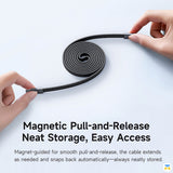 Magnetic Pull-and-Release Neat Storage, Easy Access - Mcdodo Cab Mage 240W USB C to C Self-Winding Magnetic Cable - 1 Meter