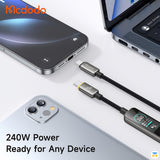 240W Power Ready for Any Device - Mcdodo Cab Vision 240W USB-C to USB-C Cable with Display - 1.2m