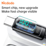Mcdodo Digital Pro PD Fast Charge Type-C to Type-C Data Cable - 100W - Smart Chip, New Upgrade Make Fast Charge Visible