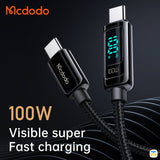 Mcdodo Digital Pro PD Fast Charge Type-C to Type-C Data Cable - 100W Visible Super Fast Charging
