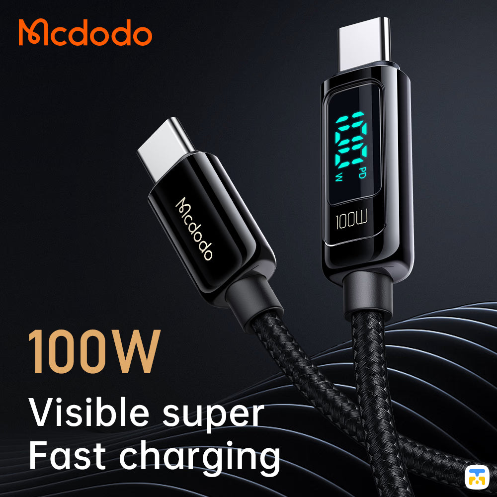 Mcdodo Digital Pro PD Fast Charge Type-C to Type-C Data Cable - 100W Visible Super Fast Charging