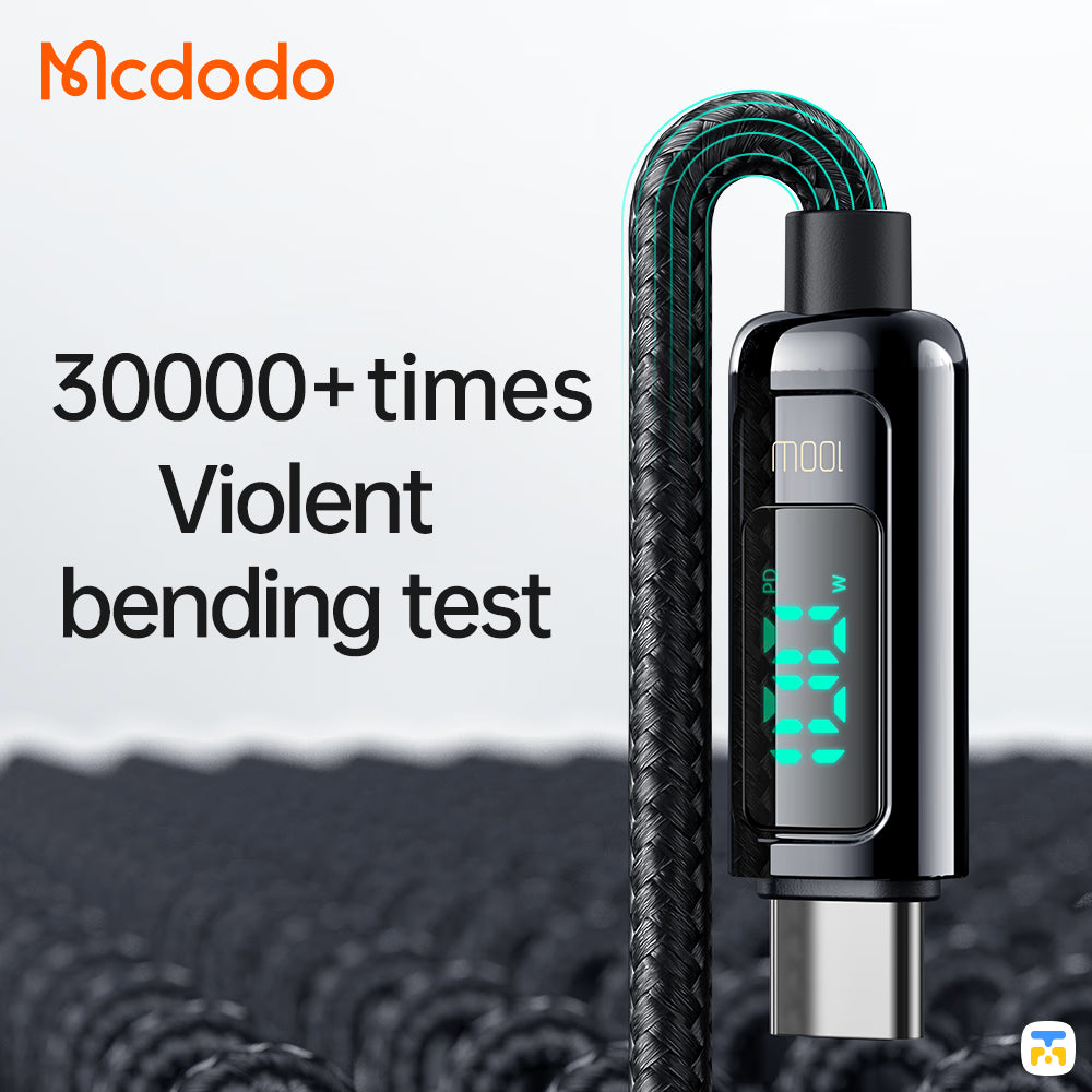 Mcdodo Digital Pro PD Fast Charge Type-C to Type-C Data Cable - 30000+ times Violent Bending Test