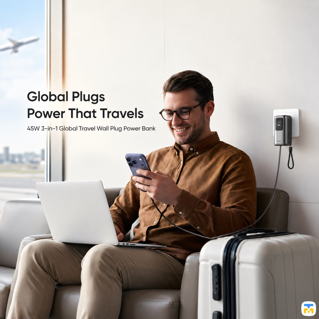 Global Plugs
Power That Travels - Mcdodo FreeGo 10000mAh 45W Display Power Bank & Charger