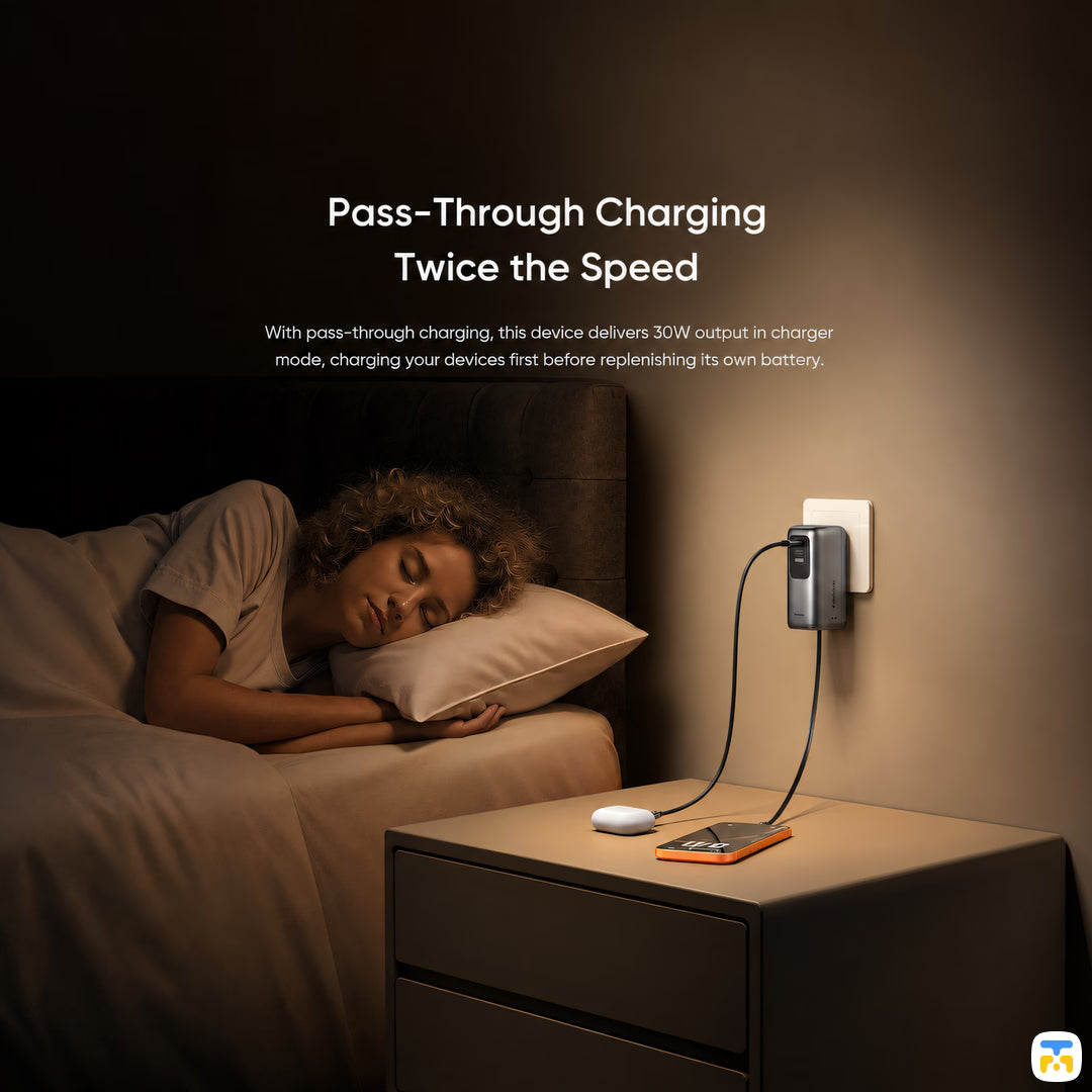 Pass-Through Charging
Twice the Speed - Mcdodo FreeGo 10000mAh 45W Display Power Bank & Charger