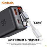 Auto-Retract & Magnetic - Mcdodo FreeGo 35W Retractable-Cable Charge - 2 USB-C + 1 USB-A