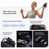 Mcdodo FreeGo Pro 93W Car Charger with Built-in USB-C Cable - 1A+1C