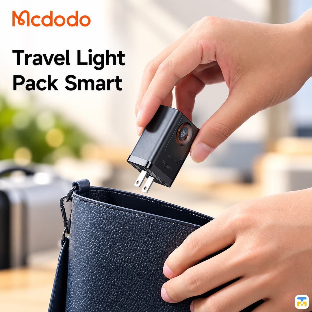 Travel Light
Pack Smart - Mcdodo Gana Mage 2-in-1 Travel Charger with Built-in Apple Watch Charger