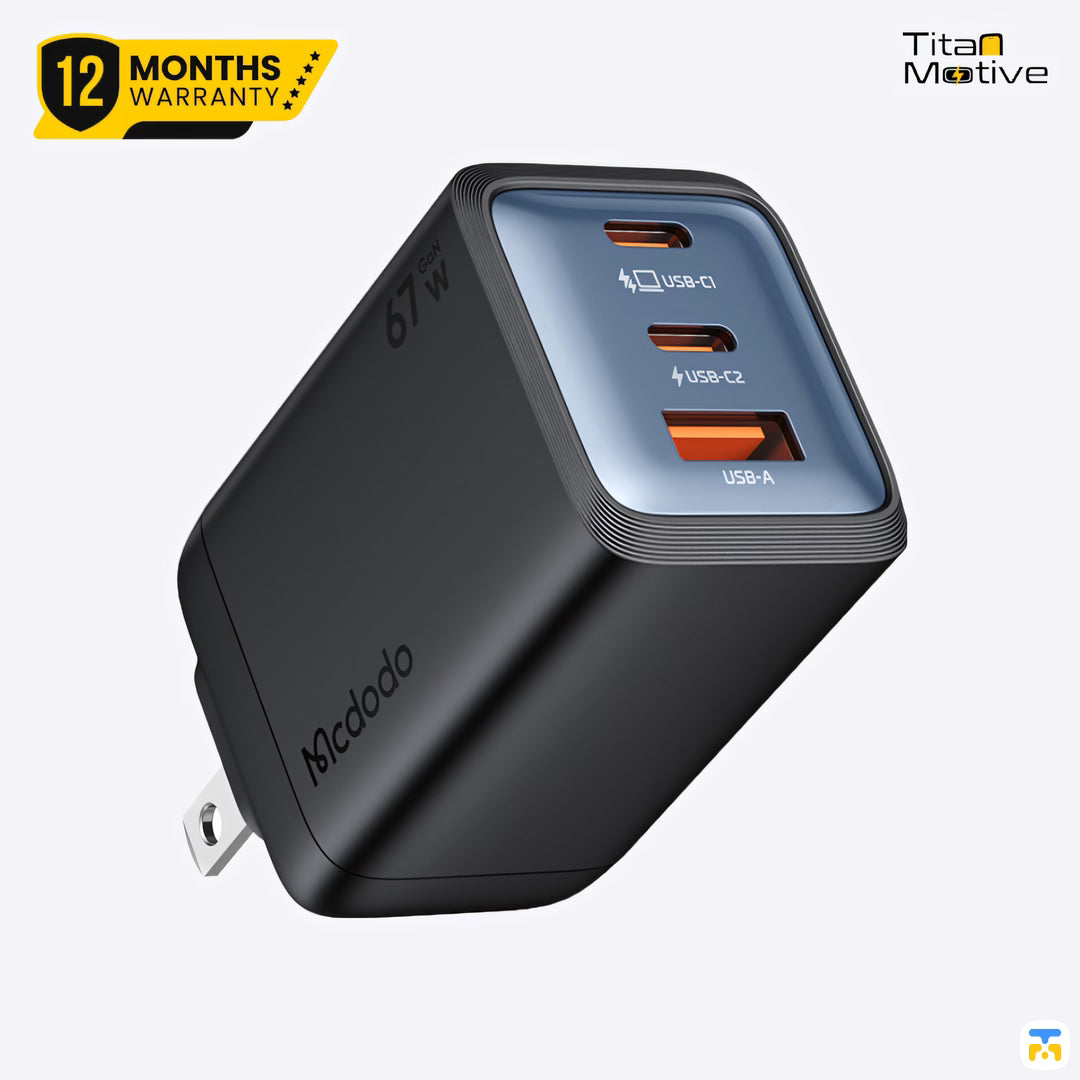 Mcdodo Gana Mini 67W Ultimate Mini GaN Charger - 2 USB-C, 1 USB-A