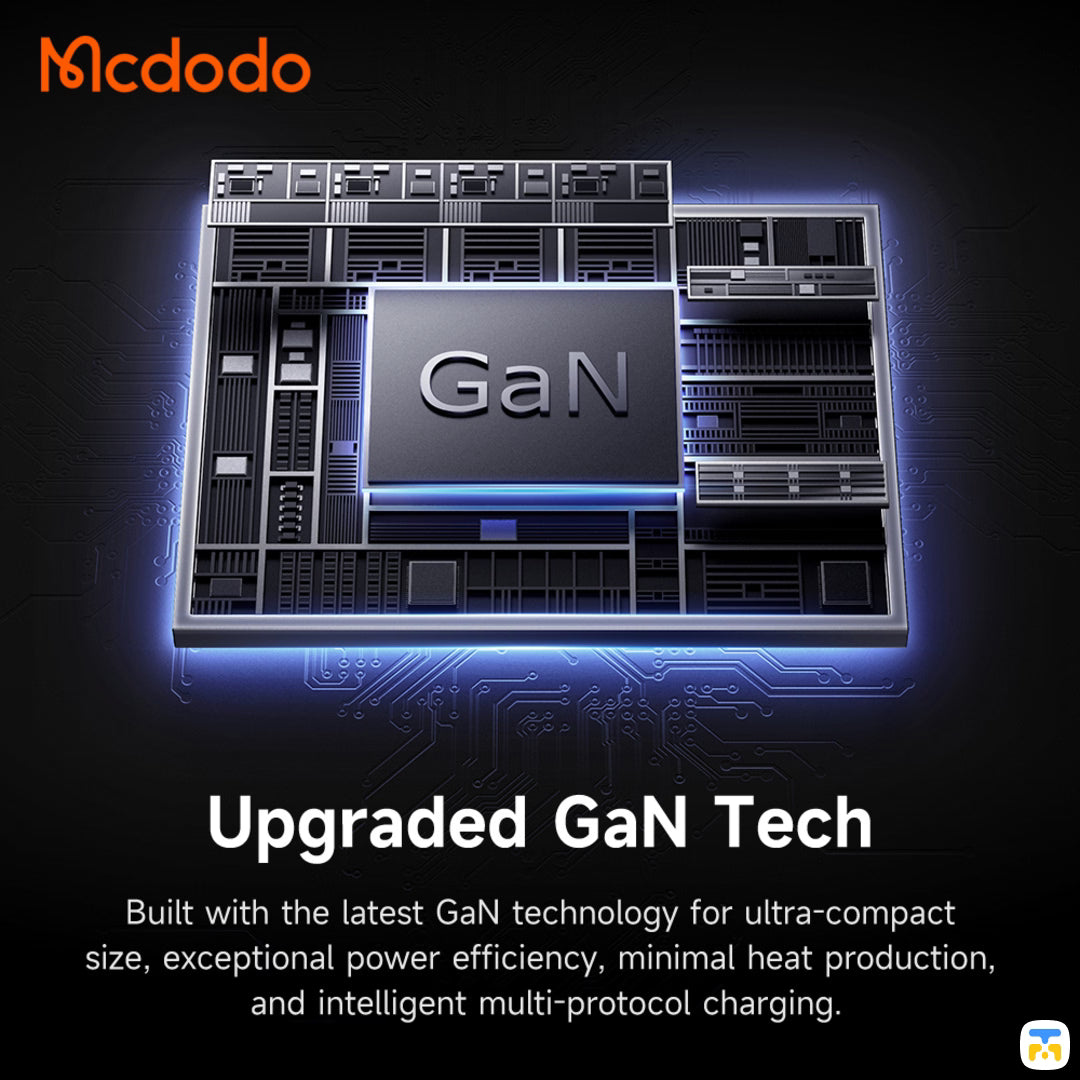 Upgraded GaN Tech - Mcdodo Gana Mini 67W Ultimate Mini GaN Charger - 2 USB-C 1 USB-A