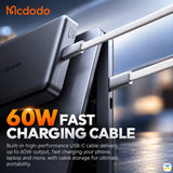 60W FAST
CHARGING CABLE - Mcdodo GoKit Travel Charging Kit and Organizer Case