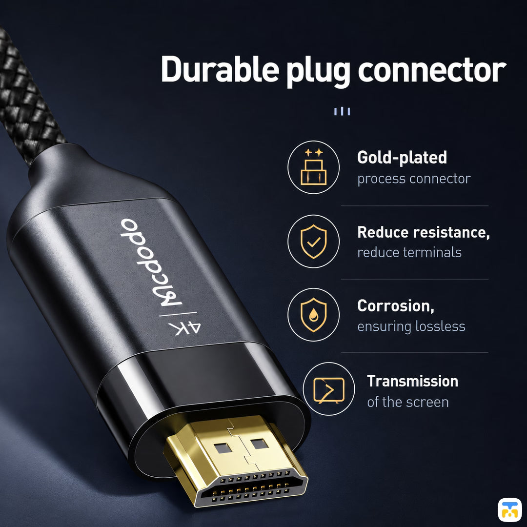 Durable plug connector - Mcdodo HDMI to HDMI 2.0 Cable 2m