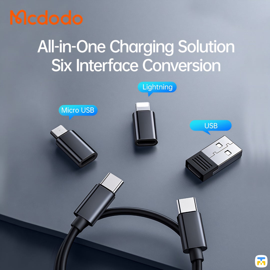 All-in-One Charging Solution Six Interface Conversion - Mcdodo Multifunctional Storage Box (Cable+Connector+SIM Ejector+Card Slot)