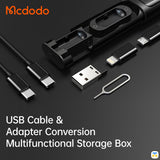 USB Cable & Adapter Conversion Multifunctional Storage Box - Mcdodo Multifunctional Storage Box (Cable+Connector+SIM Ejector+Card Slot)