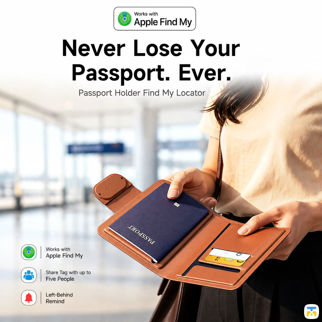 Never Lose Your
Passport. Ever. - Mcdodo Napa Passport Holder with Find My Locator (iOS)