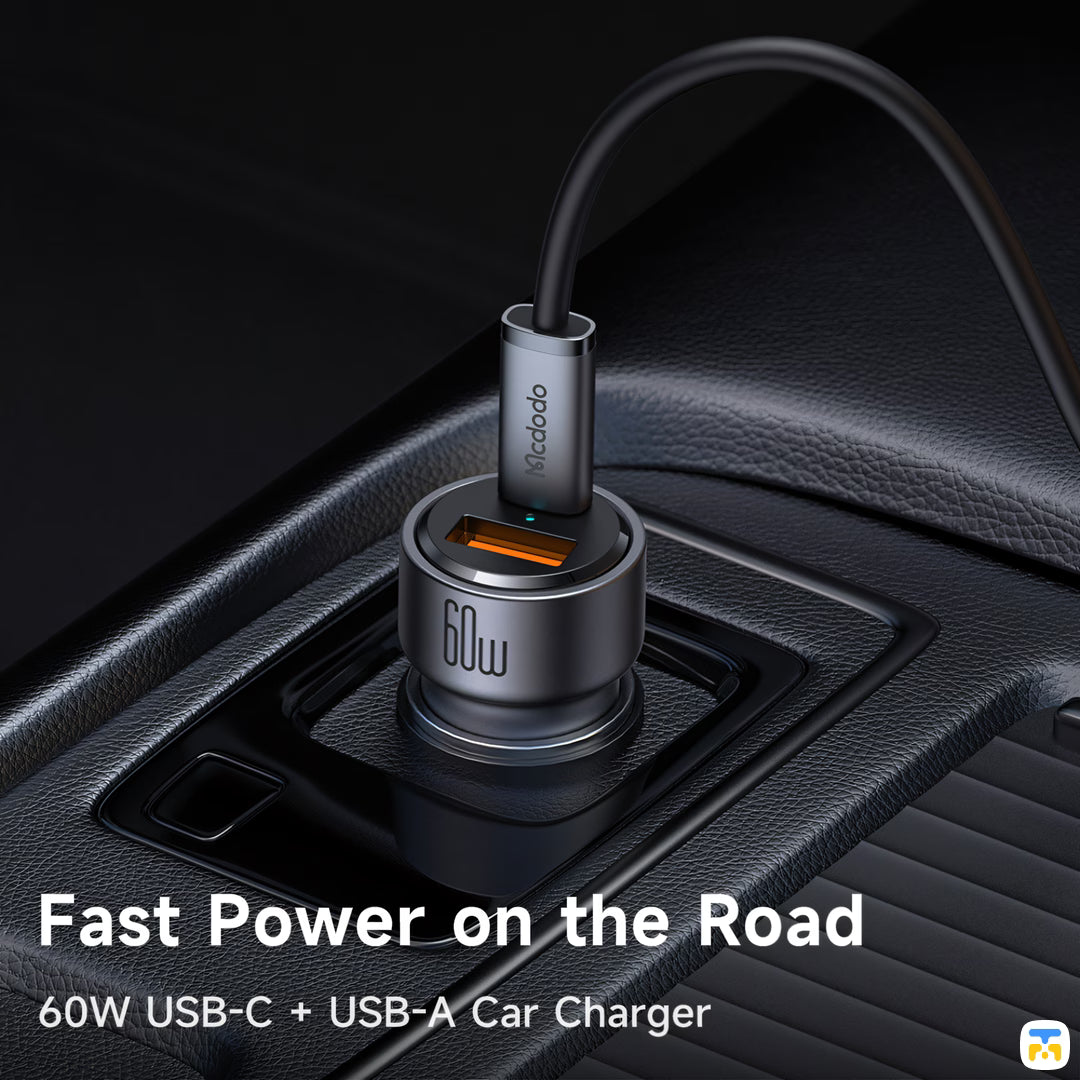 Fast Power on the Road - Mcdodo NeoEco 60W Car Charger - USB-C + USB-A