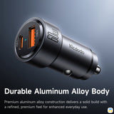 Durable Aluminum Alloy Body - Mcdodo NeoEco 60W Car Charger - USB-C + USB-A