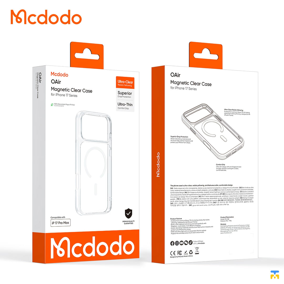 Mcdodo OAir for iPhone 17 Series - Magnetic Clear Case