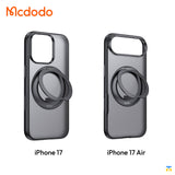 Mcdodo OBase for iPhone 17 and 17 Air Black - Magnetic 360° Ring Stand Case with Camera Button