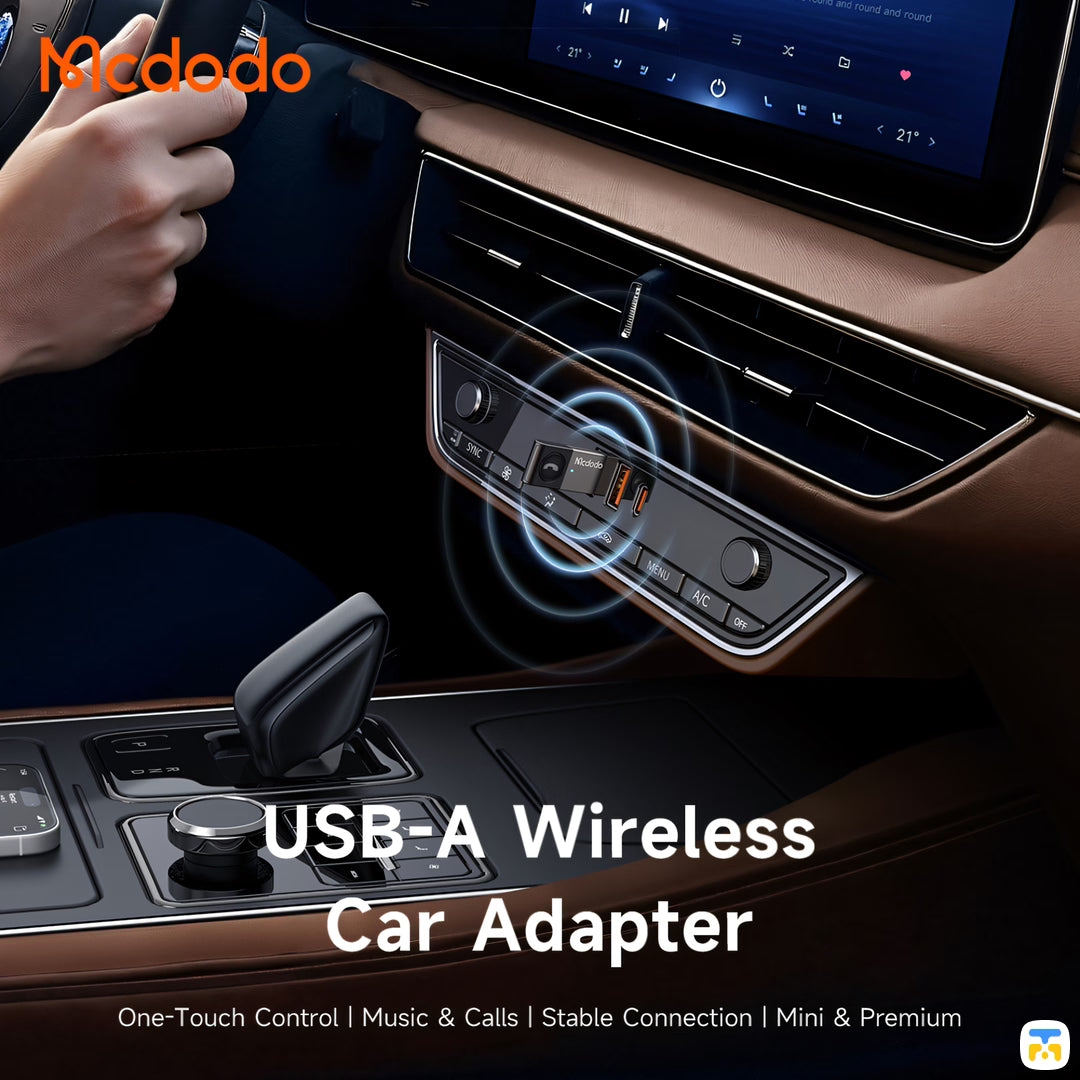 USB-A Wireless
Car Adapter - Mcdodo Port Go USB-A Wireless Car Adapter