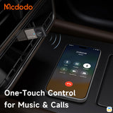 One-Touch Control
for Music & Calls - Mcdodo Port Go USB-A Wireless Car Adapter