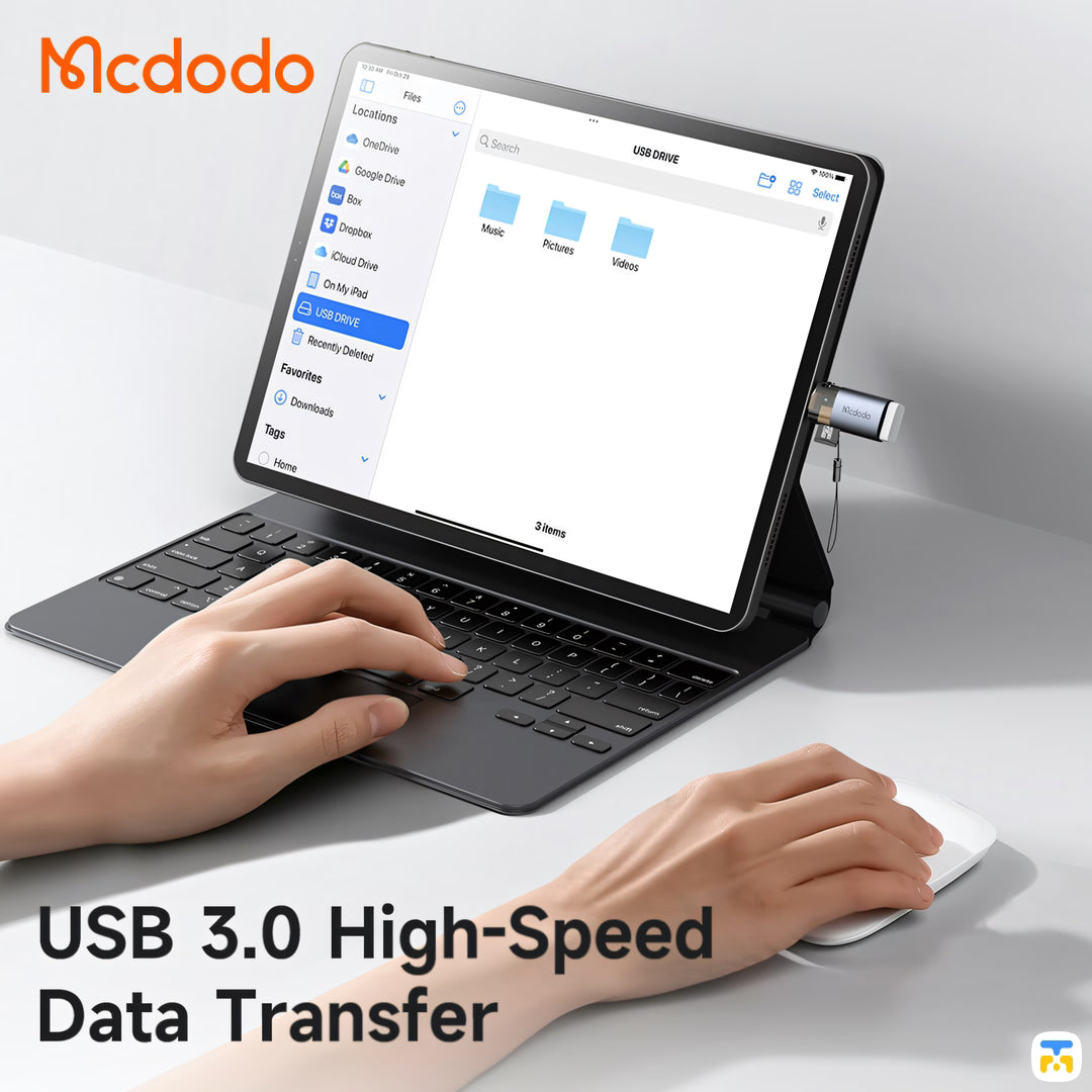 USB 3.0 High-Speed Data Transfer - Mcdodo Port Luma 2-in-1 USB A to C Transfer Adapter with TF Card Reader