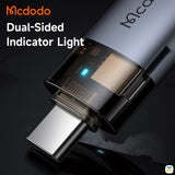 Dual-Sided Indicator Light - Mcdodo Port Luma 2-in-1 USB A to C Transfer Adapter with TF Card Reader