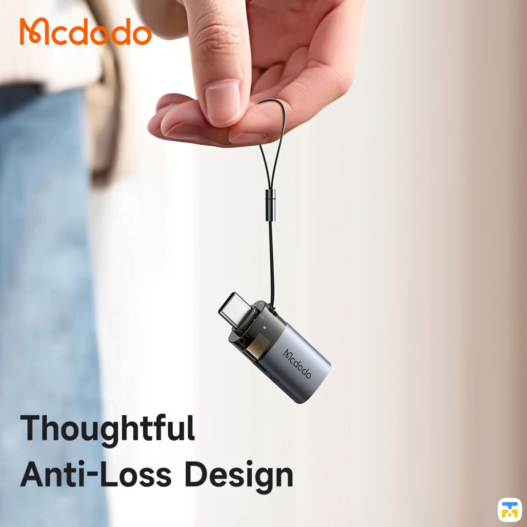 Mcdodo Port Luma 2-in-1 USB A to C Transfer Adapter with TF Card Reader