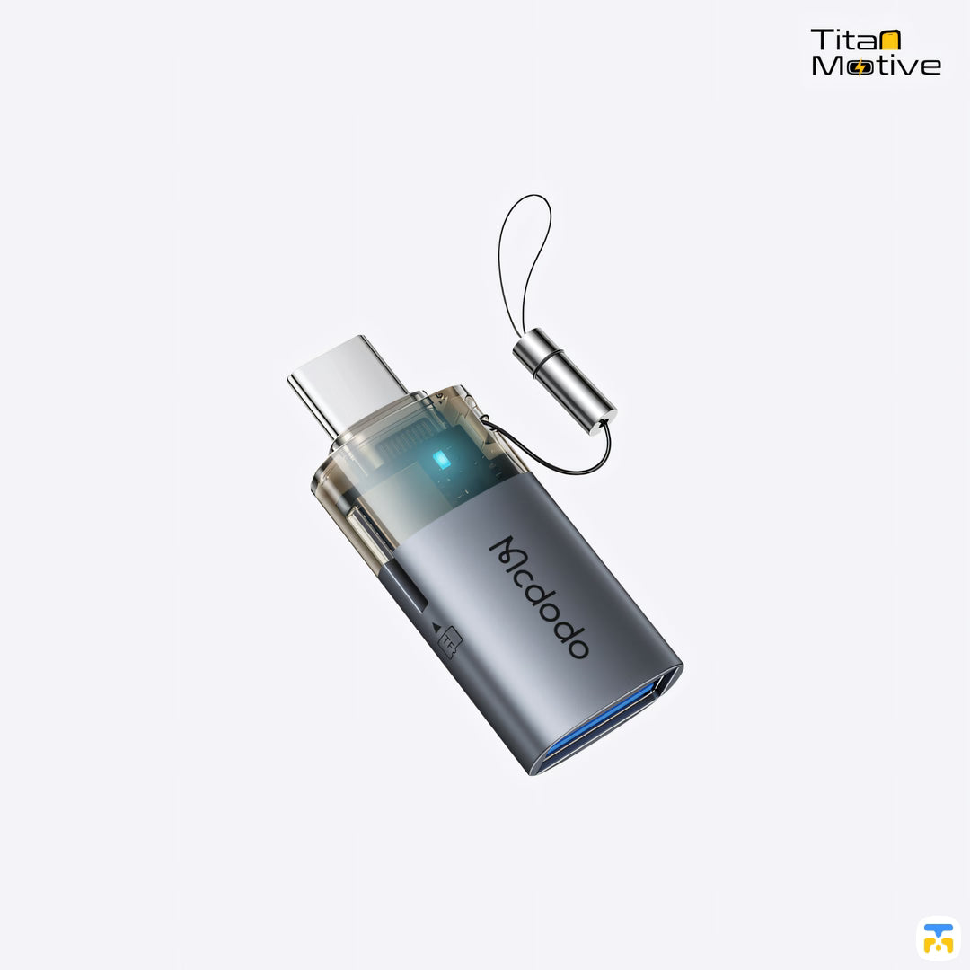 Mcdodo Port Luma 2-in-1 USB A to C Transfer Adapter with TF Card Reader