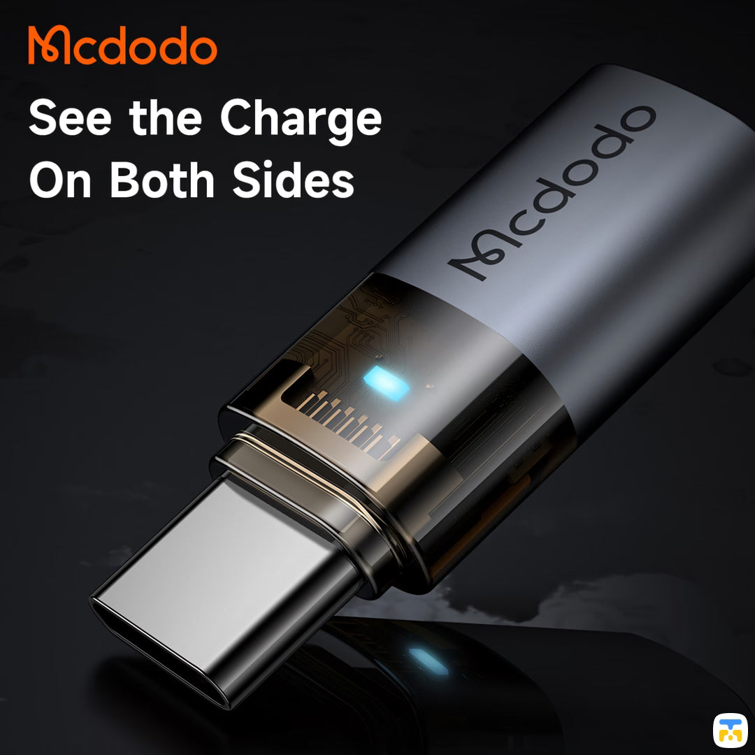 See the Charge
On Both Sides - Mcdodo  Port LumaLightning to USB-C 60W Charging Adapter