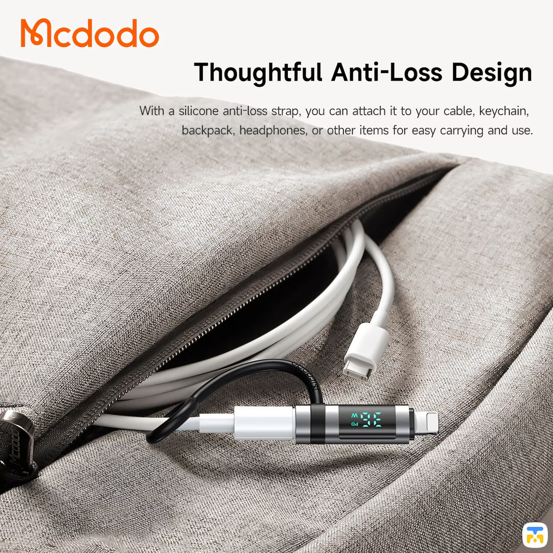 Thoughtful Anti-Loss Design - Mcdodo PortGo Vison 36W USB-C to Lightning Adapter with Display