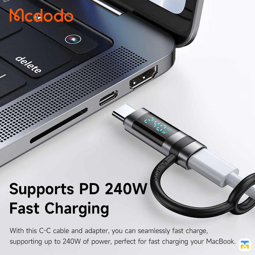 Mcdodo PortGo Vison 240W USB-C to USB-C Adapter Supports PD 240W Fast Charging